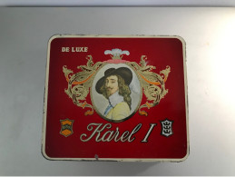 ANCIENNE BOITE EN TOLE VIDE CIGARES KAREL I DE LUXE - Boites à Tabac Vides