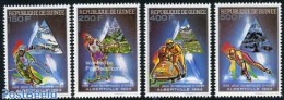 Guinea, Republic 1990 Olympic Games Albertville 4v, Mint NH, Sport - (Bob) Sleigh Sports - Olympic Winter Games - Skat.. - Winter (Varia)