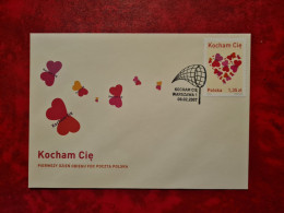 LETTRE POLOGNE 2007 KOCHAM CIE WARSZAWA 2007 PAPILLONS - Cartas & Documentos