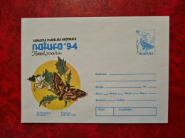 LETTRE ROUMANIE 1994 LETTRE ENTIER NATURA 94 EXPOZITIA FILATELICA NATIONALA TIMISOARA  PAPILLON - Lettres & Documents