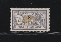 Greece Crete French Post Office 1903 Surcharged Crete Issue 8 Pi / 2 Fr. MH W1097 - Unused Stamps