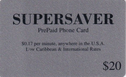 USA - Supersaver Prepaid Card $20, Used - Autres & Non Classés