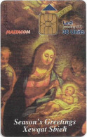 Malta - Maltacom - Christmas 2002 Season's Greetings, 12.2002, 38U, 15.000ex, Used - Malta