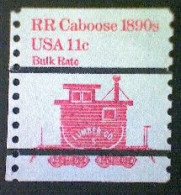 United States, Scott #1905a, Used(o), 1984 Coil, Transportation Series: Caboose Of 1890s, 11¢, Red - Oblitérés