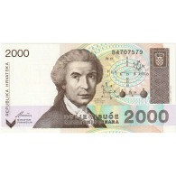 Croatie, 2000 Dinara, 1992, 1992-01-15, KM:23a, NEUF - Croazia