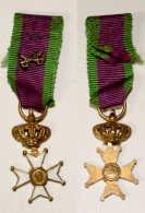 Médaille-BE-309-di_Médaille Vétérans Léopold 3 40-45_WW2_diminutif_version Militaire_D - Bélgica