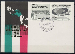 Mexico 1985 Football Soccer World Cup Set Of 2 On FDC - 1986 – Mexiko