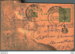 India Postal Patiala Stationery George V 1/2 A Barnala Cds - Patiala