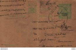 India Postal Patiala Stationery George V 1/2 A - Patiala