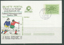 Portugal 1986 Football Soccer World Cup Commemorative Postcard With Results Of The Portugal Team - 1986 – Mexique