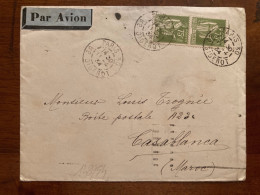 LETTRE Par Avion Pour Le MAROC TP PAIX 75c Paire OBL.11-4 34 PARIS 30 - 1932-39 Frieden