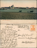 Ansichtskarte Rüsseina-Nossen Stadt, Pferde Feldarbeit 1917 - Nossen