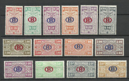 BELGIEN Belgium Belgique 1940 = 14 Values From Set Michel 202 - 224 Eisenbahnpaketmarken Railway Packet Stamps * - Mint
