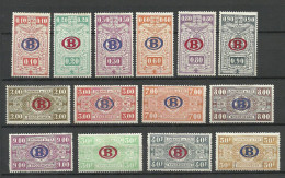 BELGIEN Belgium Belgique 1940 = 14 Values From Set Michel 202 - 224 Eisenbahnpaketmarken Railway Packet Stamps * - Ungebraucht