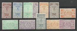 BELGIEN Belgium Belgique 1923-1931 = 12 Values From Michel 136 - 170 Eisenbahnpaketmarken Railway Packet Stamps * - Neufs