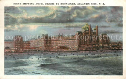 73300098 Atlantic_City_New_Jersey Scene Showing Hotel Dennis By Moonlight Illust - Altri & Non Classificati