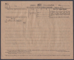 Inde British India Telegram Form, Mint Unused, Telegraph - 1911-35 Roi Georges V