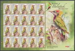 Malaysia 2013 MNH Lesser Yellownape Woodpecker, Bird, Birds, Burung Belatuk, Sheet - Malasia (1964-...)