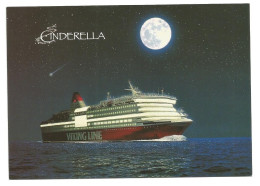 Cruise Liner M/S CINDERELLA In The Moonlight  - VIKING LINE  Shipping Company - - Ferries