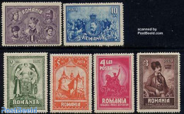 Romania 1929 Sevenburg 6v, Mint NH, History - Nature - Kings & Queens (Royalty) - Horses - Art - Castles & Fortificati.. - Unused Stamps