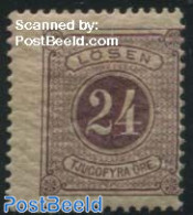 Sweden 1874 Postage Due 24o, Perf. 13, Violet, Stamp Out Of Se, Unused (hinged) - Autres & Non Classés