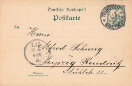 Colonie Allemande Kiautschou Tsingtau Entier Postal Ganzsache Chine China Pour Leipzig Cachet 1905 , Kiautchou - Kiauchau