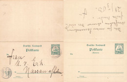 Colonie Allemande Deutsch New Guinea Double Entier Postal Ganzsache Nouvelle Guinée Cachet Friedrich Wilhelmshafen - Nouvelle-Guinée