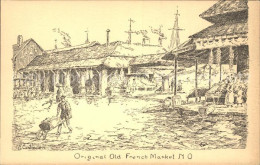 11712626 New_Orleans_Louisiana Original Old French Market History Illustration K - Altri & Non Classificati