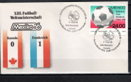 Mexico 1986 Football Soccer World Cup Commemorative Cover Match Canada - France 0 : 1 - 1986 – Mexique