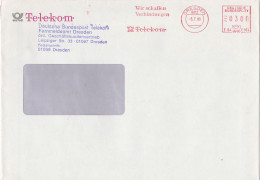 Deutsche Bundespost Brief Mit Freistempel VGO PLZ Oben Dresden 1993 Telekom E84 0267 - Franking Machines (EMA)