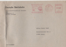 Deutsche Bundespost Brief Mit Freistempel VGO PLZ Oben Dresden 1993 Deutsche Reichsbahn Motiv Eisenbahn A07 9855 - Franking Machines (EMA)