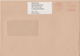 Deutsche Bundespost Brief Mit Freistempel VGO PLZ Oben Dresden 1993 Sächsisches Staatsministerium E30 1188 Mit Überklebe - Machines à Affranchir (EMA)