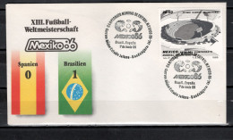 Mexico 1986 Football Soccer World Cup Commemorative Cover Match Spain - Brazil 0 : 1 - 1986 – Mexique