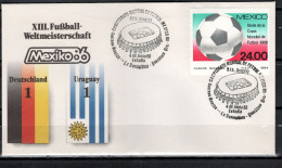 Mexico 1986 Football Soccer World Cup Commemorative Cover Match Germany - Uruguay 1 : 1 - 1986 – Mexique