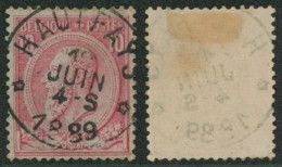 émission 1884 - N°46 Obl Relais "Hautfays". Superbe Centrage, COBA : 30+   // (AD) - 1884-1891 Leopold II.