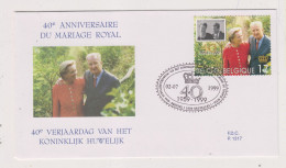 FDC 1317 COB 2828 Famille Royale 40 Ans De Mariage Du Couple Royal - 1991-2000