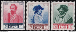 1949 SAN MARINO, N° 358/I-360/I , 3 Valori Filigrana Ruota III , MNH** Certific - Abarten Und Kuriositäten