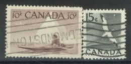 CANADA - 1953, ESKIMO HUNTER & NORTHERN GANNET STAMPS SET OF 2, USED. - Gebruikt
