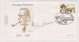 FDC 1116 COB 2579 Georges Simenon Oblitération Bureau Tempraire à L'étranger Paris - 1991-2000