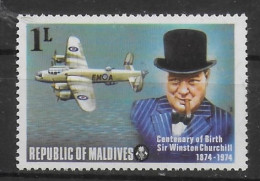 MALDIVES  N° 503  * *  Churchill Avions Bombardier - Sir Winston Churchill