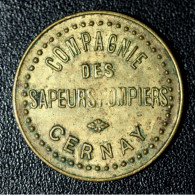 Jeton De Nécessité "Compagnie Des Sapeurs Pompiers De Cernay" Pompier Alsace - Monetary / Of Necessity