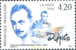 124180 MNH FRANCIA 1993 40 ANIVERSARIO DE LA MUERTE DEL COMPOSITOR Y GUITARRISTA DJANGO REINHARDT - Andere & Zonder Classificatie