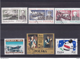 POLOGNE 1988 Yvert 2962 + 2966-2968 + 2973 + 2989 Oblitéré, VFU - Usati