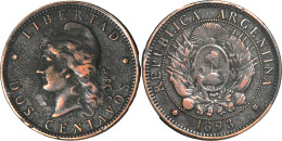 ARGENTINE - 1893 - DOS CENTAVOS - 19-200 - Argentine