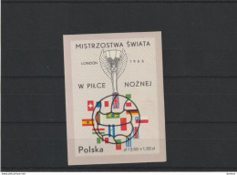 POLOGNE 1966 Coupe Du Monde De Football, Londres Yvert BF 44, Michel Bl 38 NEUF** MNH Cote 6 Euros - Blocks & Sheetlets & Panes