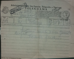 TELEGRAMA - ADMINISTRAÇÂO GERAL DOS CORREIOS, TELEGRAFOS E TELEFONES - FONOGRAMAS - Lettres & Documents