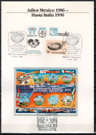 Mexico / Argentina 1986 Football Soccer World Cup Commemorative Print, Coming World Cup In Italy - 1990 – Italy