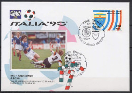 Italy 1990 Football Soccer World Cup Commemorative Cover Match Germany - Yugoslavia 4 : 1 - 1990 – Italie