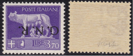 1944 Repubblica Sociale Italiana, N. 484a Lire 3,70 Sovrastampa Capovolta Siglato - Sonstige & Ohne Zuordnung