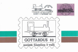 Sonderkarte  "Gottardus Leventina"         1982 - Brieven En Documenten